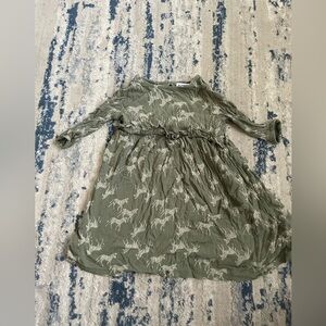 Old Navy Olive Zebra Print Dress | 4T